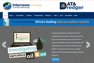 A screenshot of Data Dredger, a resource for Kenyan journalists to download, embed and publish visualizations of Kenyan data. 