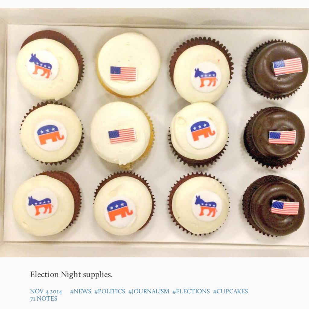 (Screenshot) A recent Washington Post Tumblr post highlighted some Election Night cupcakes.