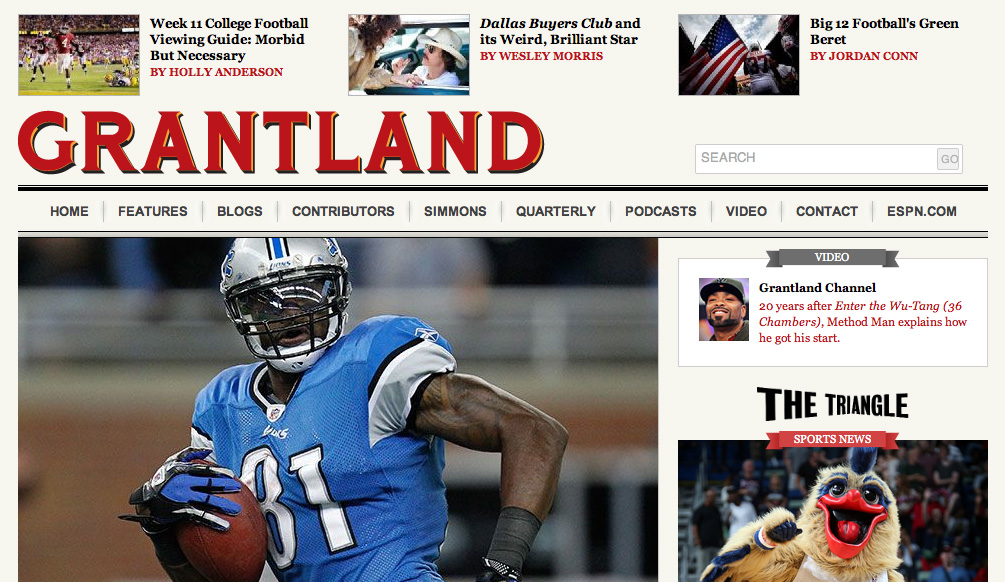 Grantland home page