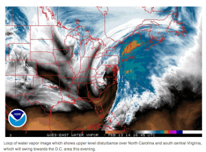 Screenshot from the Capital Weather Gang blog in The Washington Post.
