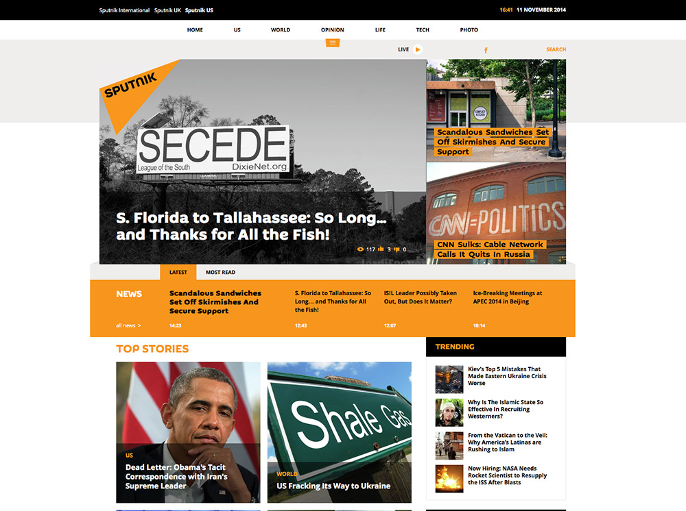 Home page of Sputnik one day after launch.